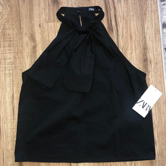 NEW!! Zara Poplin Top with Bow - Picture 7 of 11